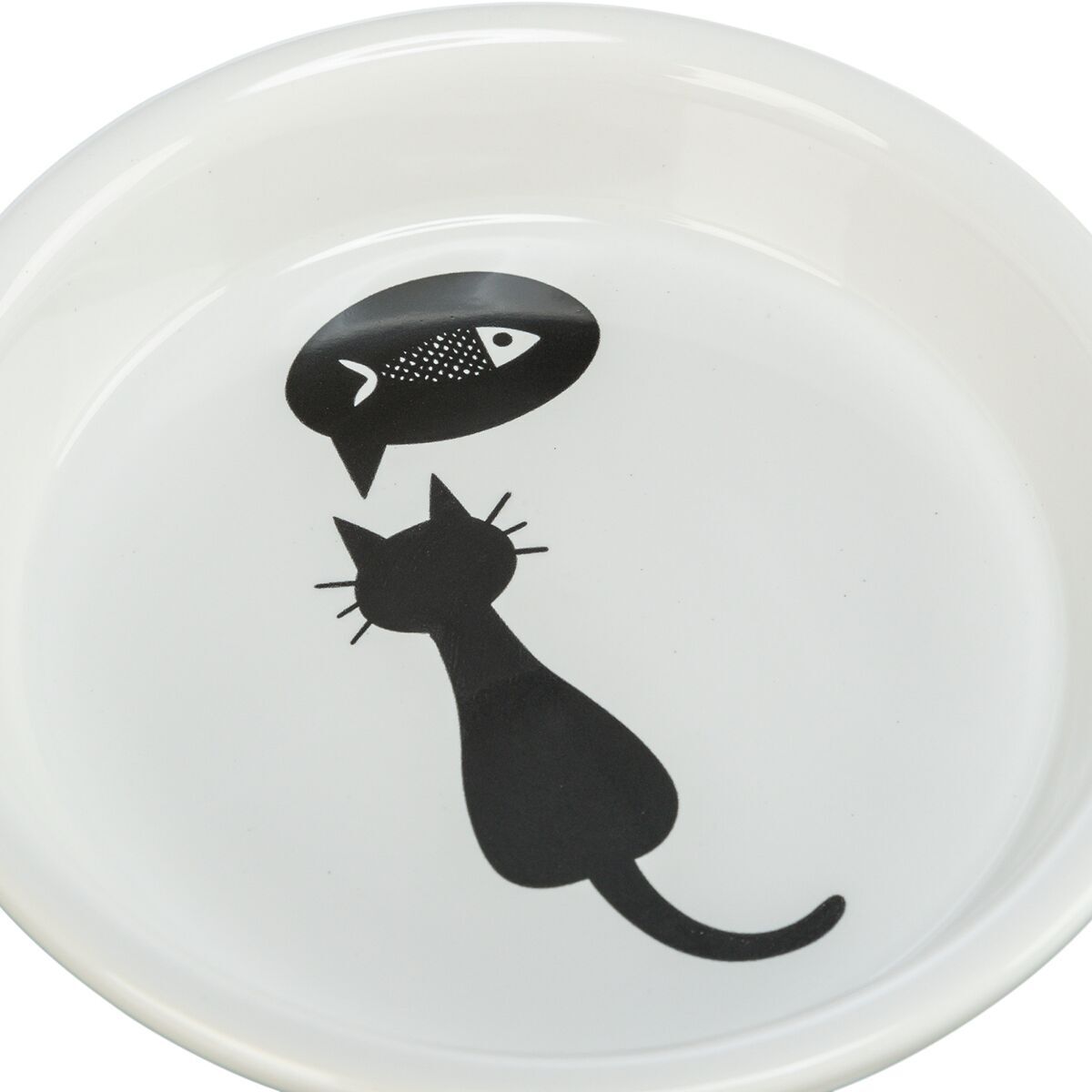 Trixie Bowl, cat/fish, ceramic, 0,25 l/13cm, white
